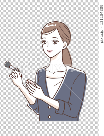 商店女售貨員化妝的插畫素材 商店女售貨員化妝的插畫素材 131184889