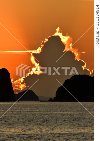 五島灘、角力灘、大角力の夕景 五島灘、角力灘、大角力の夕景 131184914