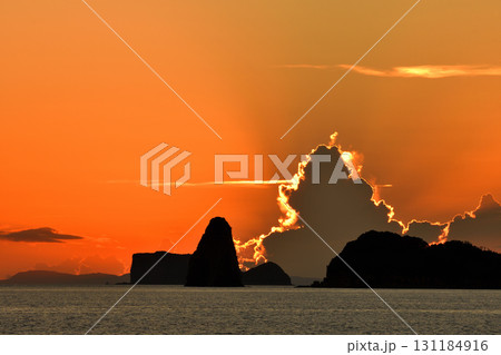 五島灘、角力灘、大角力の夕景 五島灘、角力灘、大角力の夕景 131184916