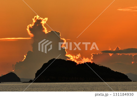 五島灘、角力灘、大角力の夕景 五島灘、角力灘、大角力の夕景 131184930