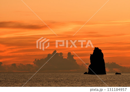 五島灘、角力灘、大角力の夕景 131184957