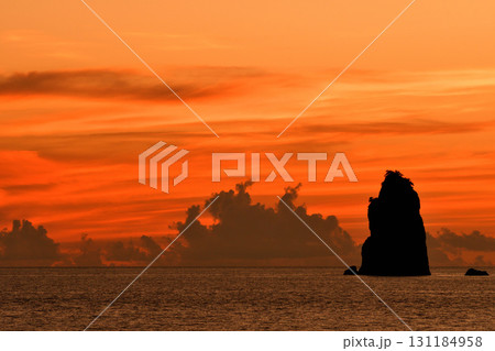 五島灘、角力灘、大角力の夕景 131184958