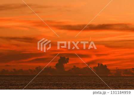 五島灘、角力灘、大角力の夕景 131184959