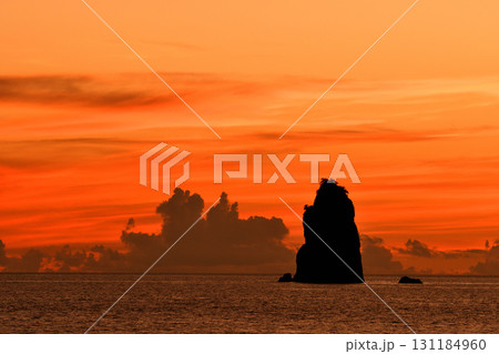 五島灘、角力灘、大角力の夕景 131184960