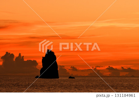 五島灘、角力灘、大角力の夕景 五島灘、角力灘、大角力の夕景 131184961