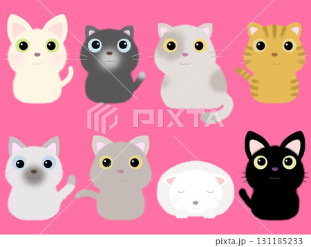 ネコのシームレスパターン〈ベタ・大〉A-2 131185233