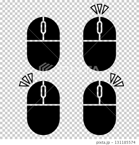 顯示單擊和滾動操作的滑鼠插圖 顯示單擊和滾動操作的滑鼠插圖 131185574