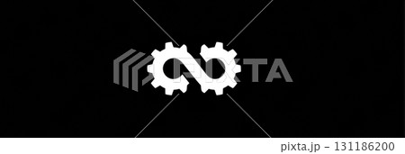 Symbol of Continuous Progress and Innovation Displayed on a Stark Black Background Emphasizing Technology and Engineering Concepts Symbol of Continuous Progress and Innovation Displayed on a Stark Black Background Emphasizing Technology and Engineering Concepts 131186200
