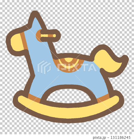 Simple and cute rocking horse icon illustration material 131186245