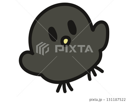 黒いひよこのかわいいキャラクター 黒いひよこのかわいいキャラクター 131187522
