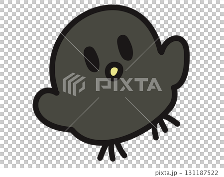 黒いひよこのかわいいキャラクター 黒いひよこのかわいいキャラクター 131187522
