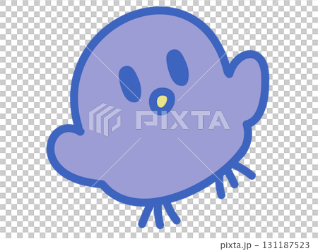 一個簡單而受歡迎的藍色小雞角色 131187523