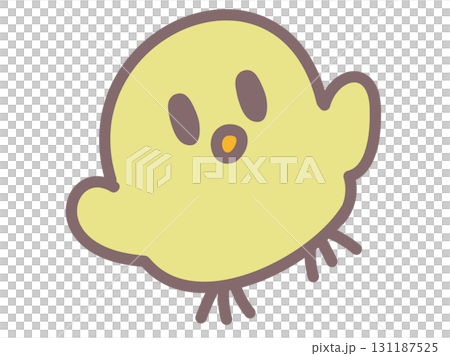 可愛的黃色小雞流行插圖 131187525