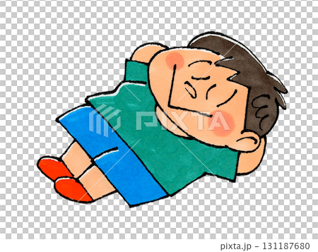 昼寝する男の子 131187680