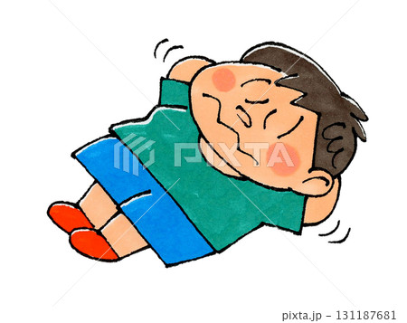 昼寝する男の子(ムニャムニャ) 131187681