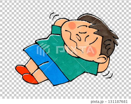 昼寝する男の子(ムニャムニャ) 131187681