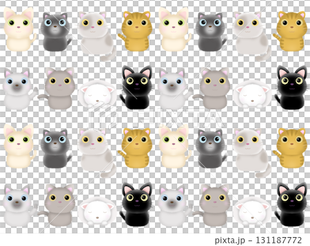 ネコのシームレスパターン〈影付き・大〉B-1' ネコのシームレスパターン〈影付き・大〉B-1' 131187772