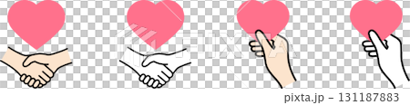 手とハートの思いやり・愛・やさしさのアイコンセット2 手とハートの思いやり・愛・やさしさのアイコンセット2 131187883