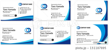 名刺テンプレートセット ブルーウェーブ 名刺テンプレートセット ブルーウェーブ 131187895