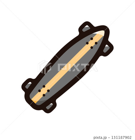 ロングボードのイラストアイコン（趣味・スポーツ・スケートボード素材） 131187902