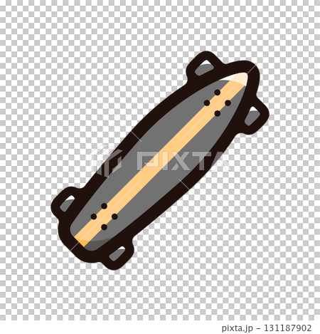 ロングボードのイラストアイコン（趣味・スポーツ・スケートボード素材） 131187902