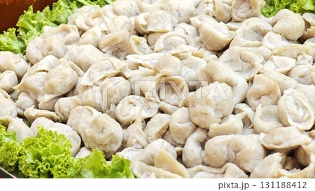Steamed fish balls for Thai spicy salad. Steamed fish balls for Thai spicy salad. 131188412