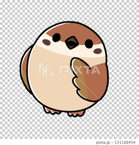 一隻麻雀用手摀住嘴巴思考 131188454