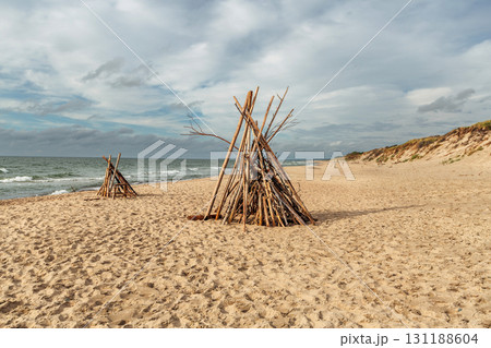 Zelenogradsk, Curonian Spit National Park. Sand dunes on the shore of the Baltic Sea 131188604