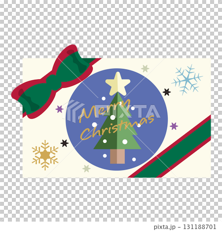 聖誕快樂賀卡插畫與聖誕樹 131188701