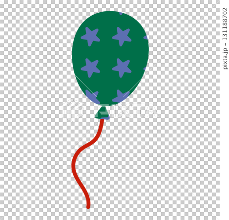 帶有星形圖案的綠色氣球插圖 帶有星形圖案的綠色氣球插圖 131188702