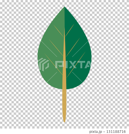 縦に長いシンプルな緑の木イラスト 131188716