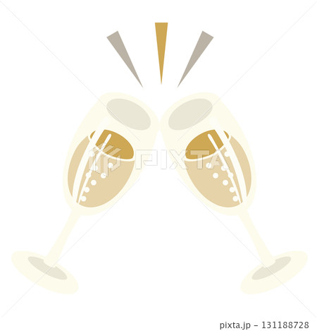 シャンパングラスで乾杯するイラスト 131188728