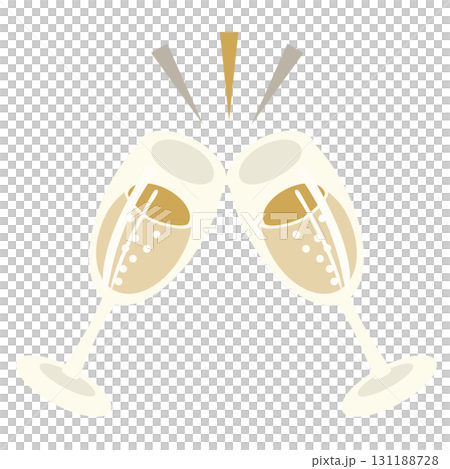 シャンパングラスで乾杯するイラスト 131188728