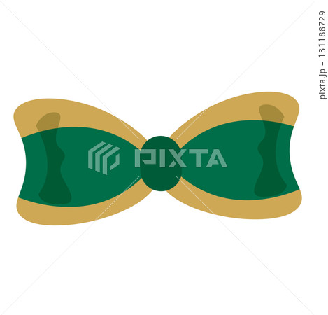 緑と金色のリボンイラスト 131188729