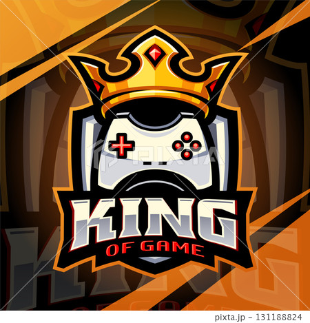 King of game esport mascot logo design 131188824