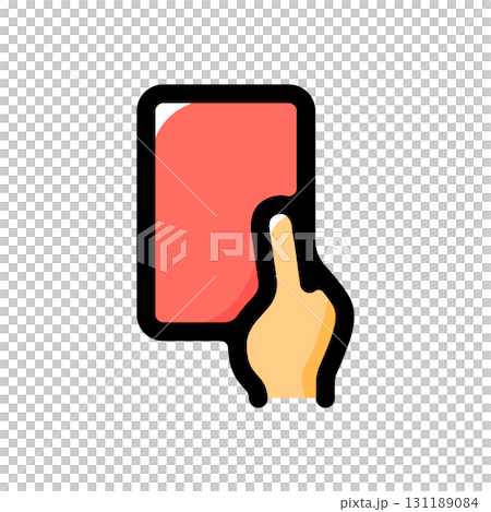 レッドカードのイラストアイコン（道具・フットボール・サッカー素材） 131189084