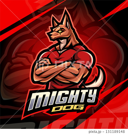 Mighty dog esport mascot logo design 131189148