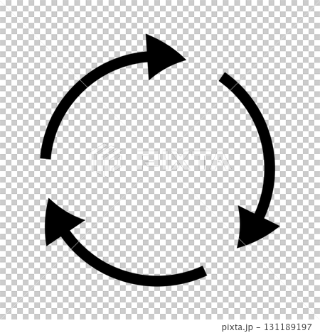 3本の黒矢印が循環する円のベクターイラスト素材 3本の黒矢印が循環する円のベクターイラスト素材 131189197