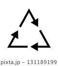 3本の黒矢印が循環する三角形のベクターイラスト素材 131189199