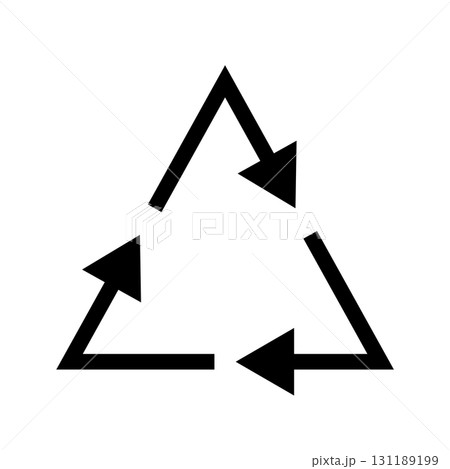 3本の黒矢印が循環する三角形のベクターイラスト素材 131189199