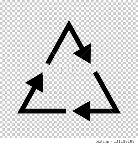 帶有三個黑色循環箭頭的三角形向量圖 帶有三個黑色循環箭頭的三角形向量圖 131189199
