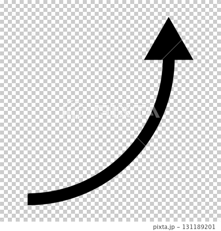 Vector illustration of a curved, rising arrow 131189201