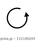 ぐるっと反時計回りに一周する矢印のベクターイラスト 131189205