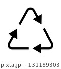 3本の黒矢印が循環する角丸三角形のベクターイラスト素材 131189303