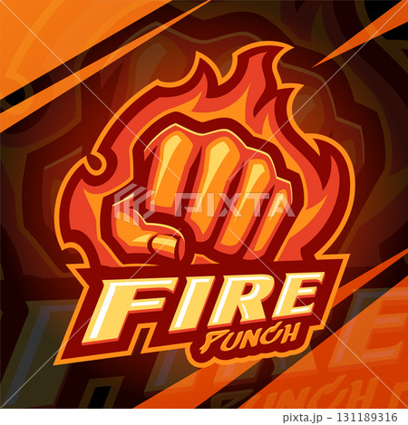 Fire punch esport mascot logo design 131189316