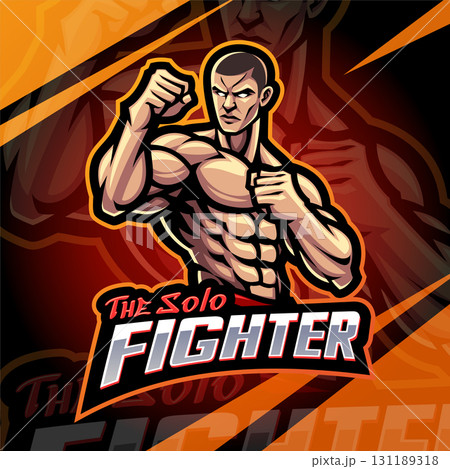 The solo fighter esport mascot logo design 131189318