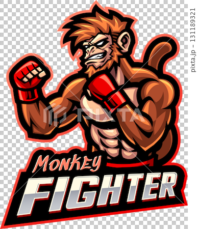 Monkey fighter esport mascot 131189321