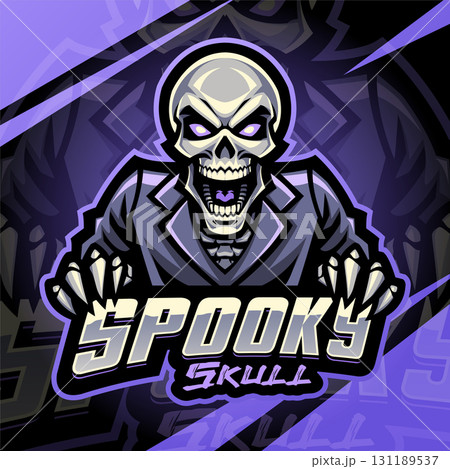 Spooky skull esport mascot logo design 131189537
