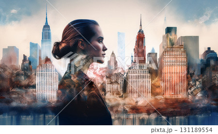 水彩で描いたニューヨーク 水彩で描いたニューヨーク 131189554