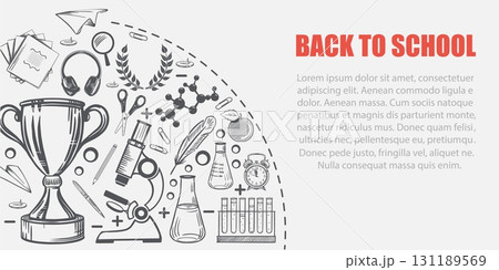 back to school horizontal banners vector 131189569